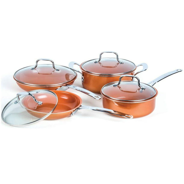 Classic Cuisine 8-Piece Copper Nonstick Ceramic Coated Alimi-Shield Cookware Set #489404JUW